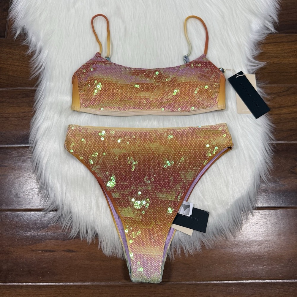 Gianni Bini Dannijo Size XS Sequin Frankie Top Frida Bikini‎ Bottom Swimsuit
